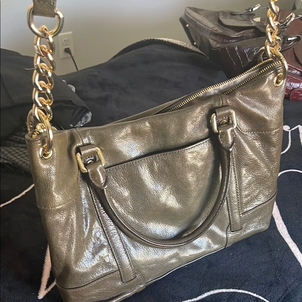 VIDEO- Michael Kors dark green/brown cross body